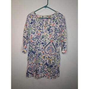 Boden 100% linen floral dress with pockets women's 10